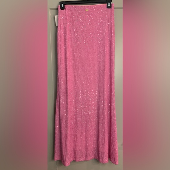 NWT Show Me Your Mumu x Barbie RSVP Skirt Size Large Pink Sequins Maxi Skirt - Picture 13 of 16